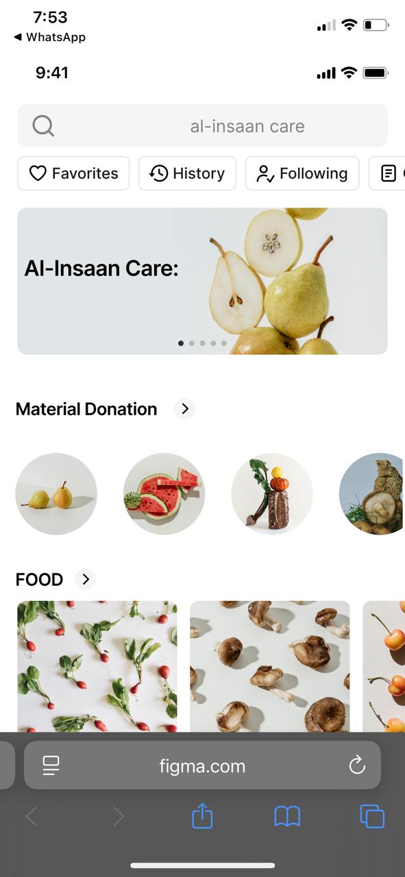 Image of Al-Insaan Care Mobile App UI